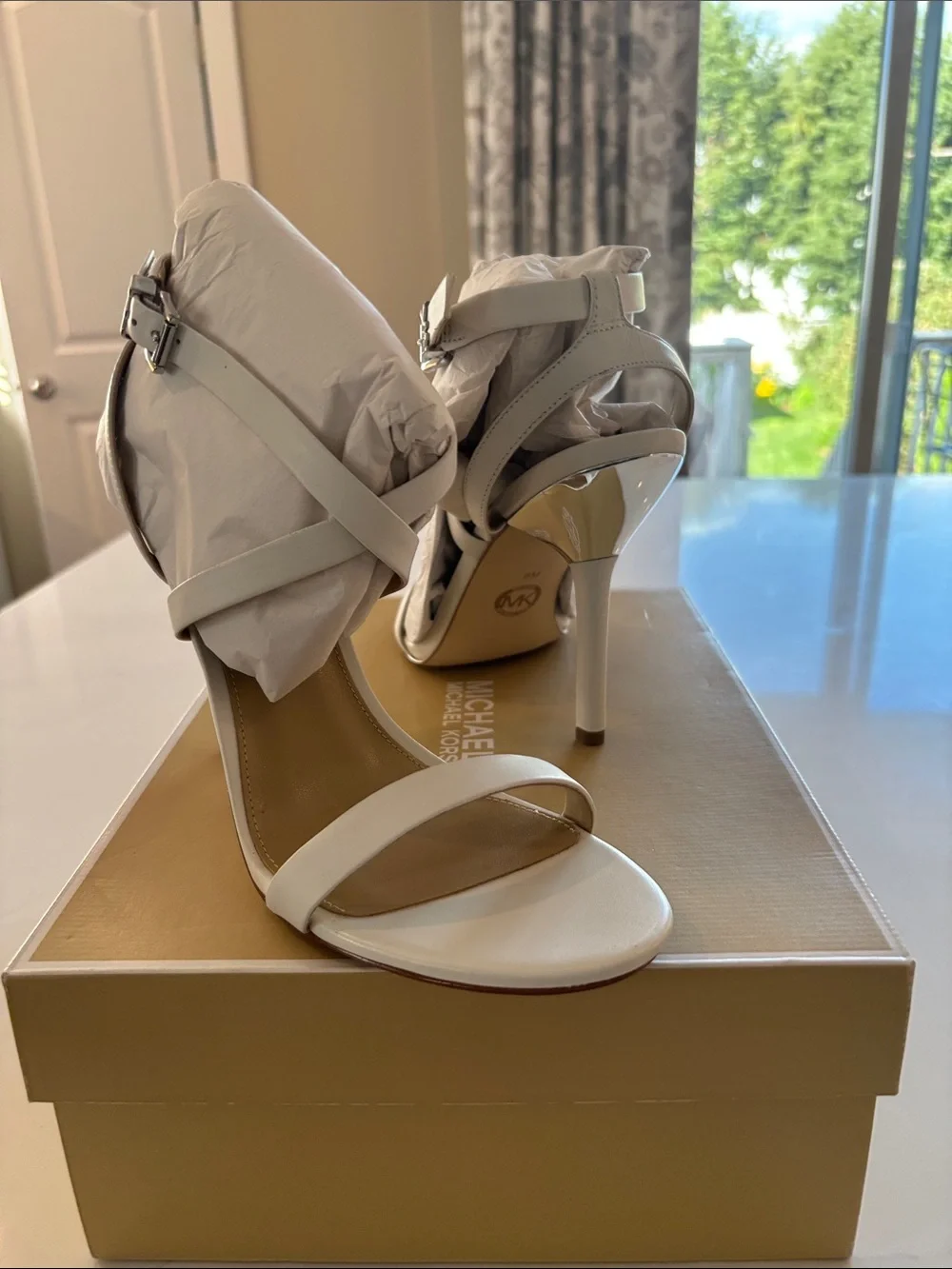 Michael Kors White Strappy Stiletto Sandals